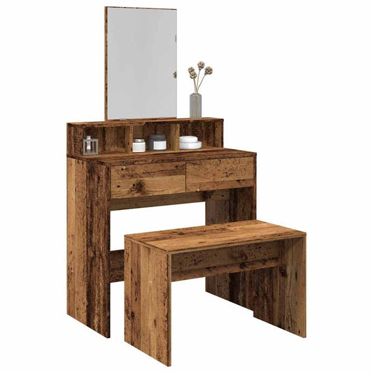 Sgabello da Toeletta Legno Vecchio 70x35x45cm Legno Multistrato - homemem39