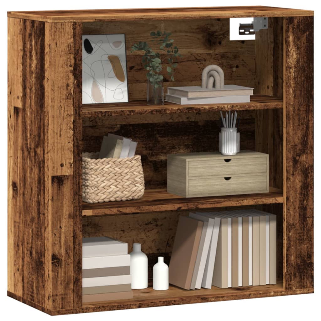 Mobile a Parete Legno Antico 80x33x80 cm in Legno Multistrato - homemem39