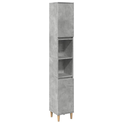 Armadietto Bagno Grigio Cemento 30x30x190 cm Legno Multistrato | homemem39
