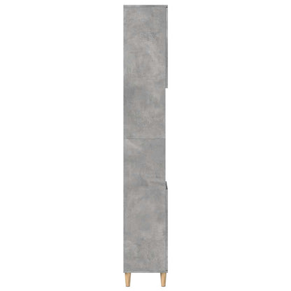 Armadietto Bagno Grigio Cemento 30x30x190 cm Legno Multistrato | homemem39