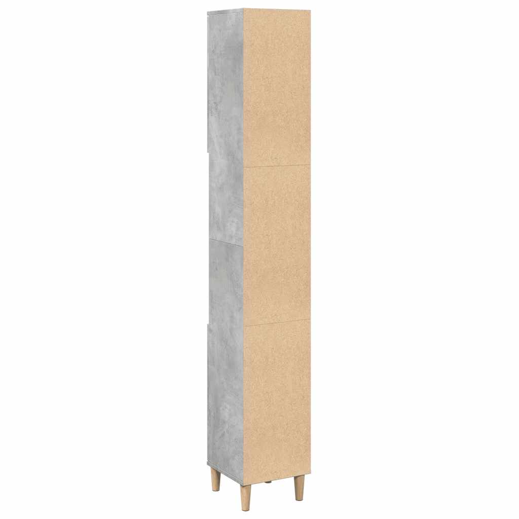 Armadietto Bagno Grigio Cemento 30x30x190 cm Legno Multistrato | homemem39