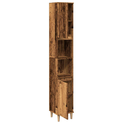 Armadietto Bagno Legno Antico 30x30x190 cm in Legno Multistrato | homemem39