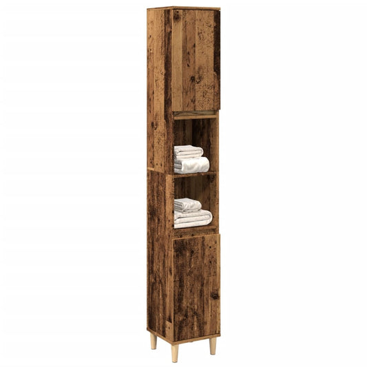 Armadietto Bagno Legno Antico 30x30x190 cm in Legno Multistrato | homemem39