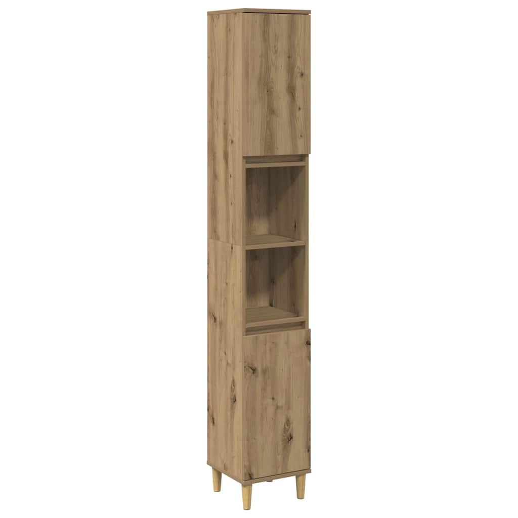 Armadietto Bagno Rovere 30x30x190 cm Legno Multistrato | homemem39