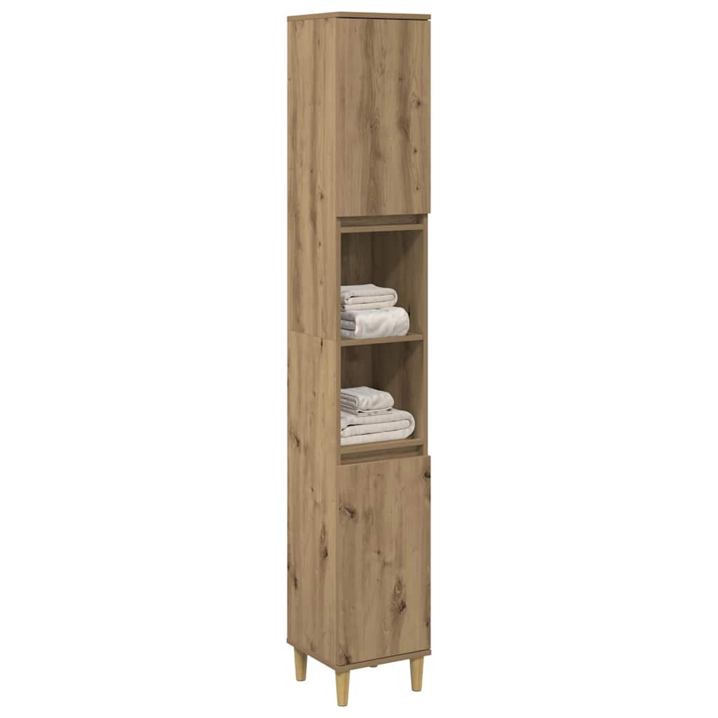 Armadietto Bagno Rovere 30x30x190 cm Legno Multistrato | homemem39