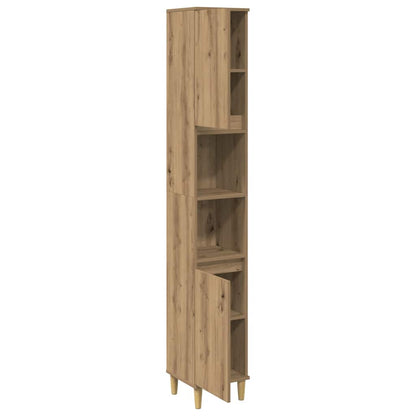 Armadietto Bagno Rovere 30x30x190 cm Legno Multistrato