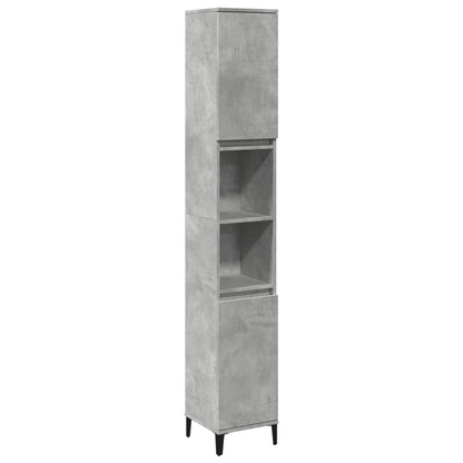 Armadietto Bagno Grigio Cemento 30x30x190 cm Legno Multistrato | homemem39