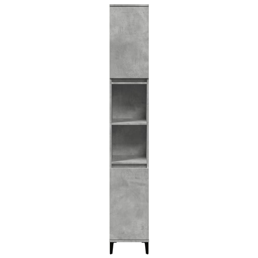 Armadietto Bagno Grigio Cemento 30x30x190 cm Legno Multistrato | homemem39