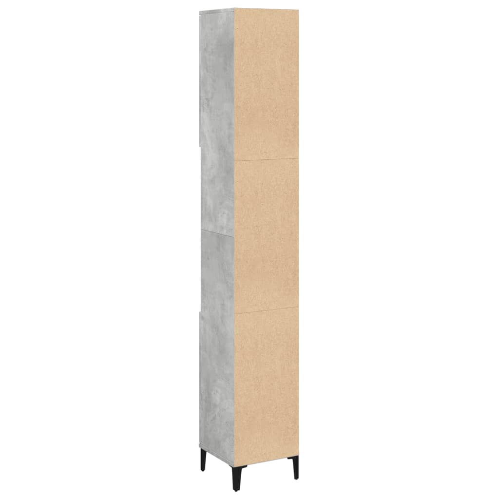 Armadietto Bagno Grigio Cemento 30x30x190 cm Legno Multistrato | homemem39