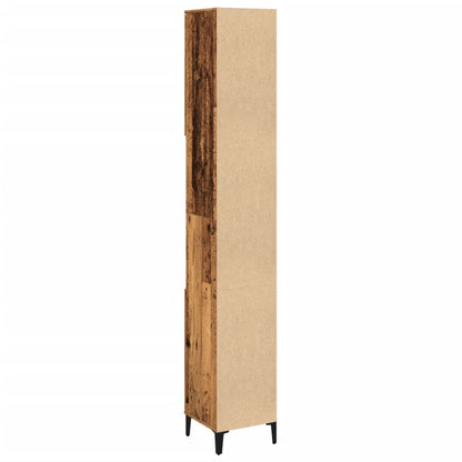 Armadietto Bagno Legno Antico 30x30x190 cm in Legno Multistrato | homemem39