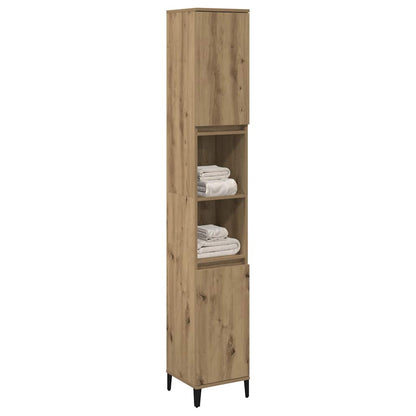 Armadietto Bagno Rovere 30x30x190 cm Legno Multistrato | homemem39