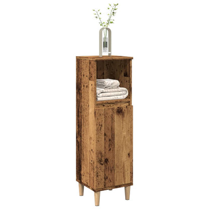 Armadietto da Bagno Legno Antico 30x30x100 cm in Truciolato | homemem39