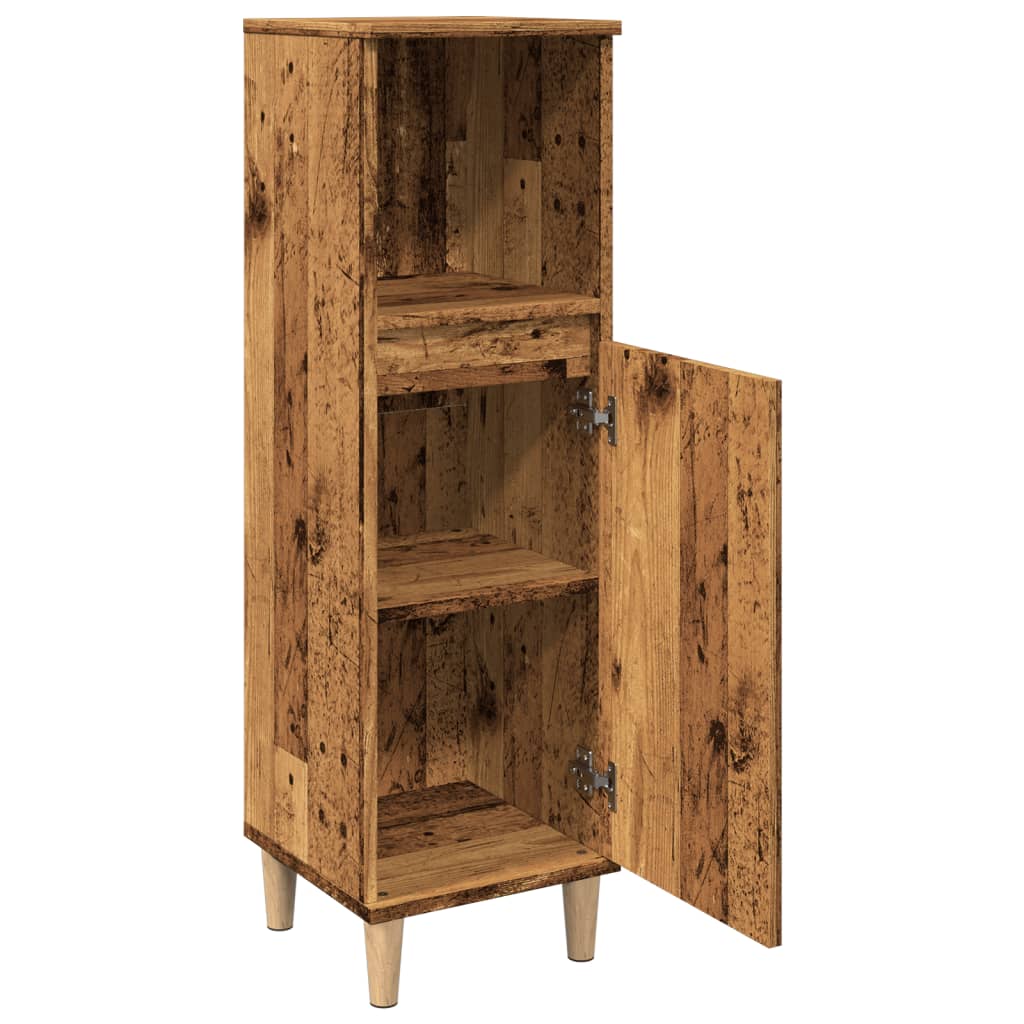 Armadietto da Bagno Legno Antico 30x30x100 cm in Truciolato | homemem39