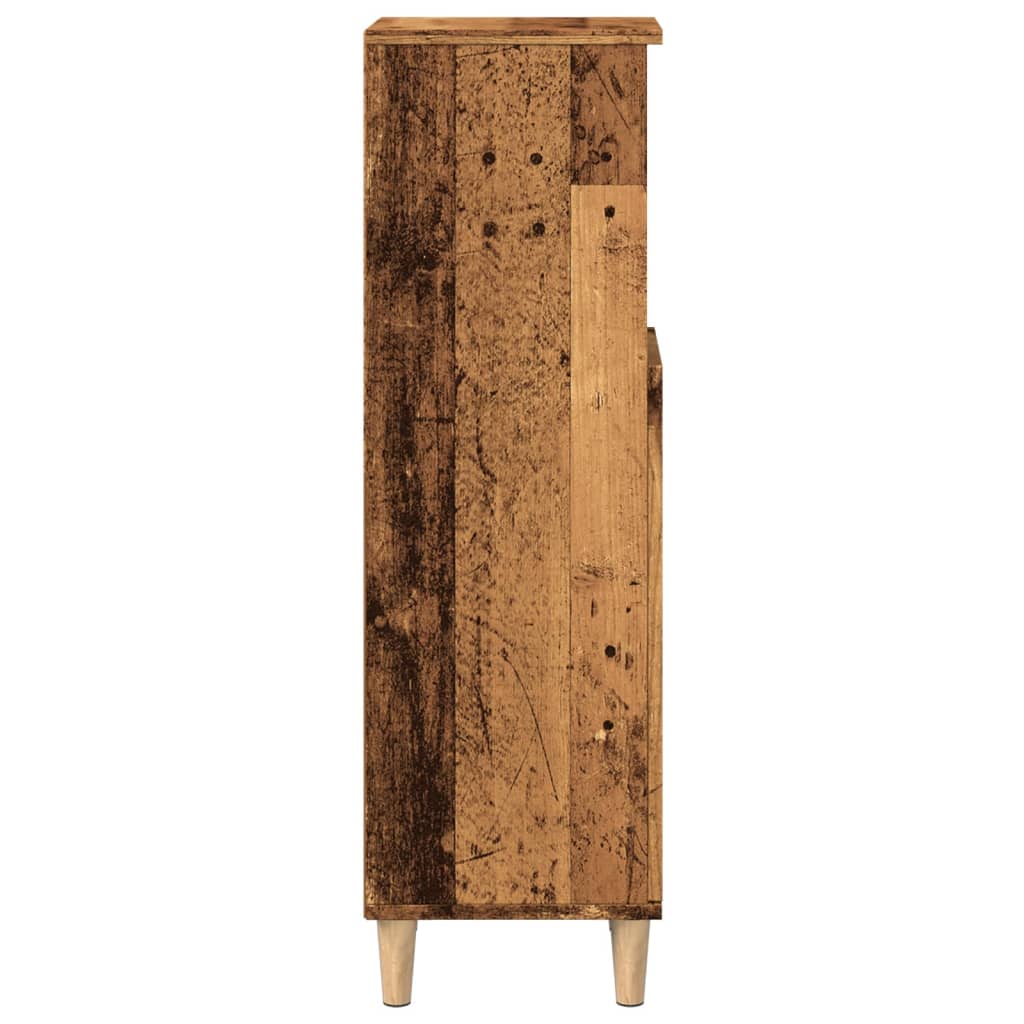 Armadietto da Bagno Legno Antico 30x30x100 cm in Truciolato | homemem39
