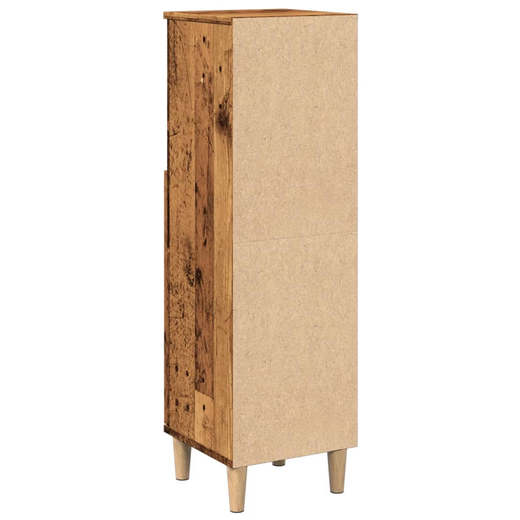 Armadietto da Bagno Legno Antico 30x30x100 cm in Truciolato | homemem39
