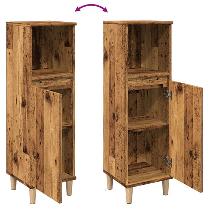 Armadietto da Bagno Legno Antico 30x30x100 cm in Truciolato | homemem39