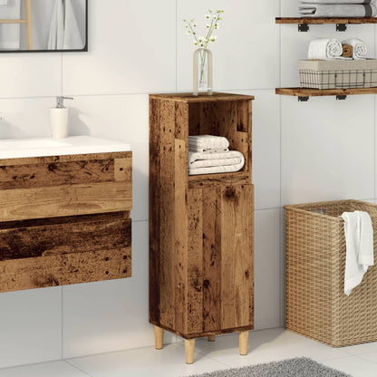 Armadietto da Bagno Legno Antico 30x30x100 cm in Truciolato | homemem39