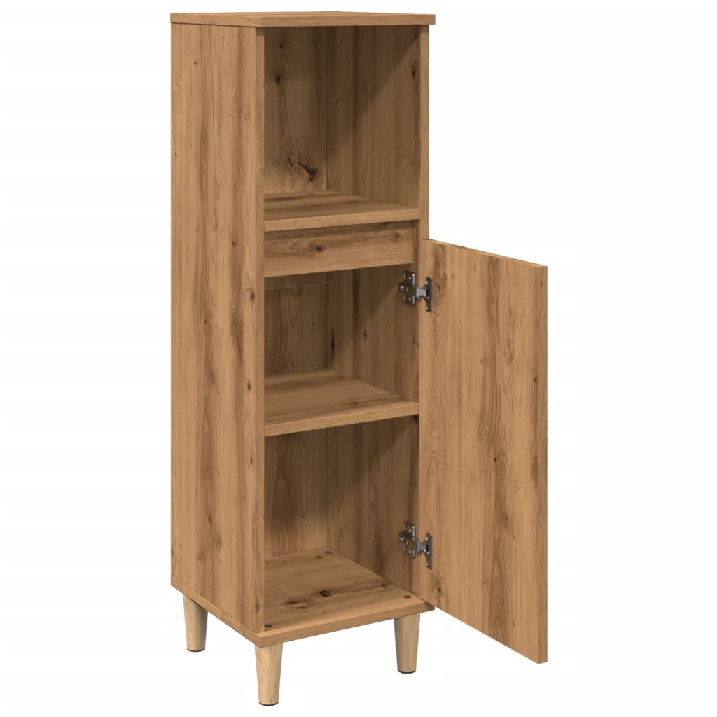 Armadietto da Bagno Rovere Artigianale 30x30x100 cm Truciolato | homemem39