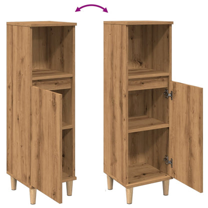 Armadietto da Bagno Rovere Artigianale 30x30x100 cm Truciolato | homemem39