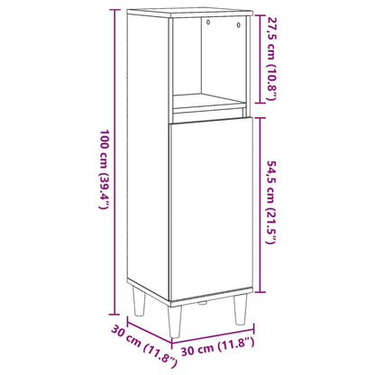 Armadietto da Bagno Rovere Artigianale 30x30x100 cm Truciolato | homemem39