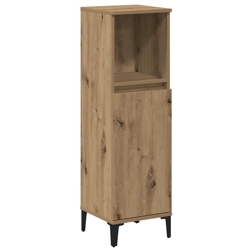 Armadietto da Bagno Rovere Artigianale 30x30x100 cm Truciolato | homemem39