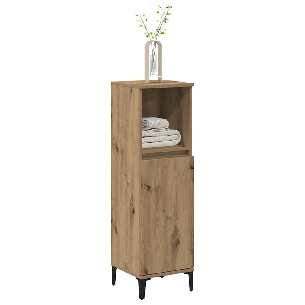 Armadietto da Bagno Rovere Artigianale 30x30x100 cm Truciolato | homemem39