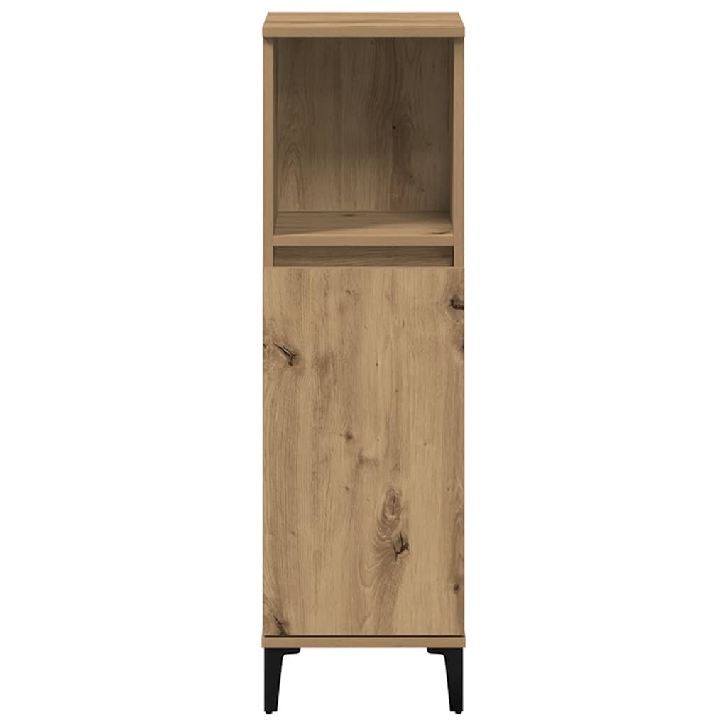 Armadietto da Bagno Rovere Artigianale 30x30x100 cm Truciolato | homemem39