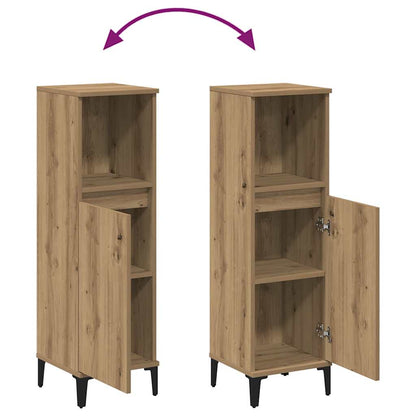 Armadietto da Bagno Rovere Artigianale 30x30x100 cm Truciolato | homemem39