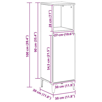 Armadietto da Bagno Rovere Artigianale 30x30x100 cm Truciolato | homemem39