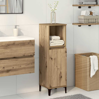 Armadietto da Bagno Rovere Artigianale 30x30x100 cm Truciolato | homemem39
