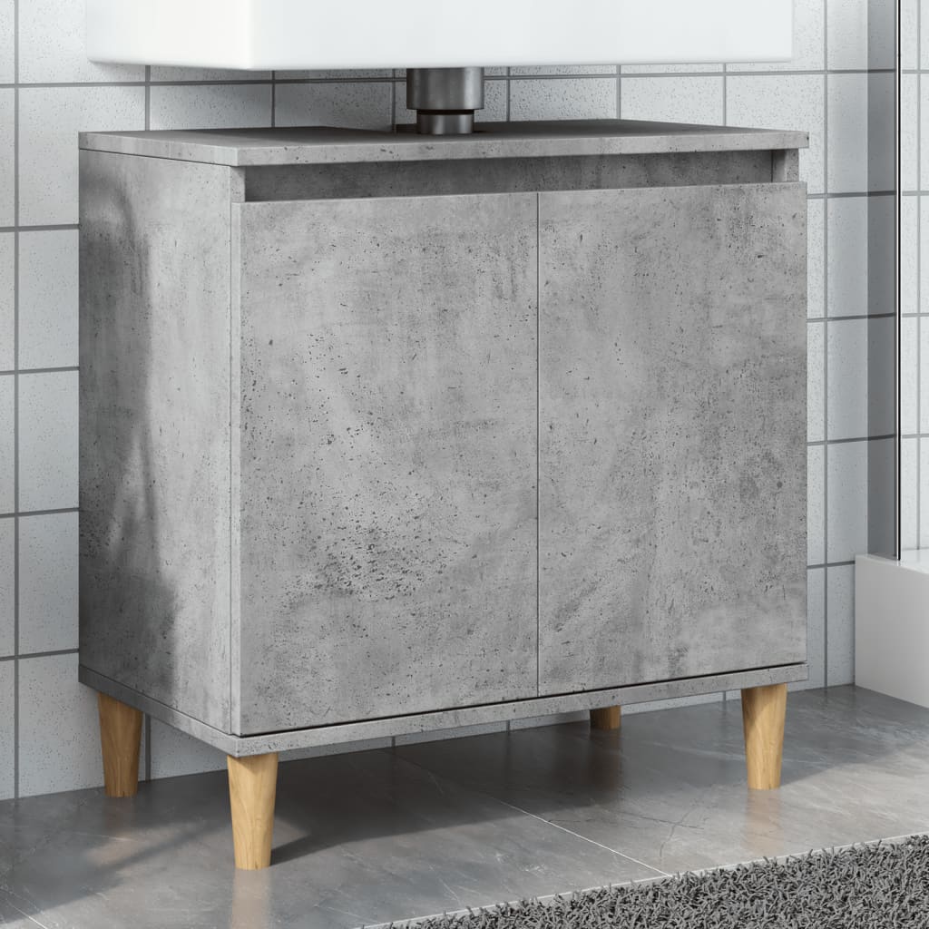 Mobile Lavabo Grigio Cemento 58x33x60 cm in Legno Multistrato | homemem39