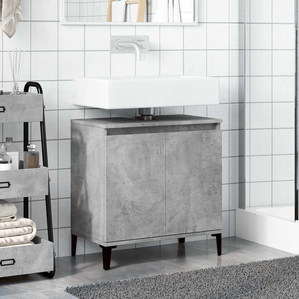 Mobile Lavabo Grigio Cemento 58x33x60 cm in Legno Multistrato | homemem39