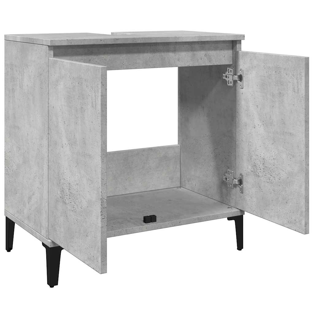 Mobile Lavabo Grigio Cemento 58x33x60 cm in Legno Multistrato | homemem39