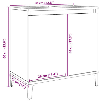 Mobile Lavabo Rovere Artigianale 58x33x60 cm Legno Multistrato | homemem39
