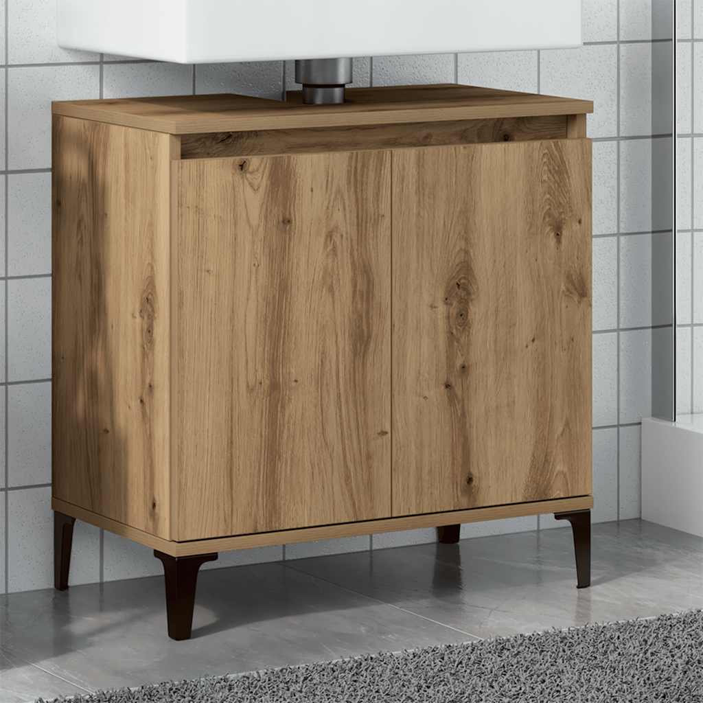 Mobile Lavabo Rovere Artigianale 58x33x60 cm Legno Multistrato | homemem39