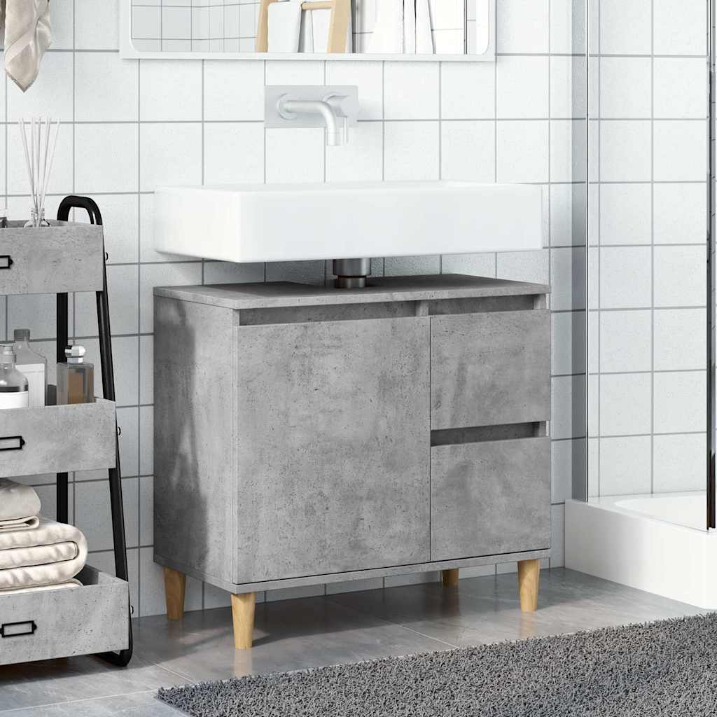 Mobile Lavabo da Bagno Grigio Rovere 65x33x60 cm in Truciolato