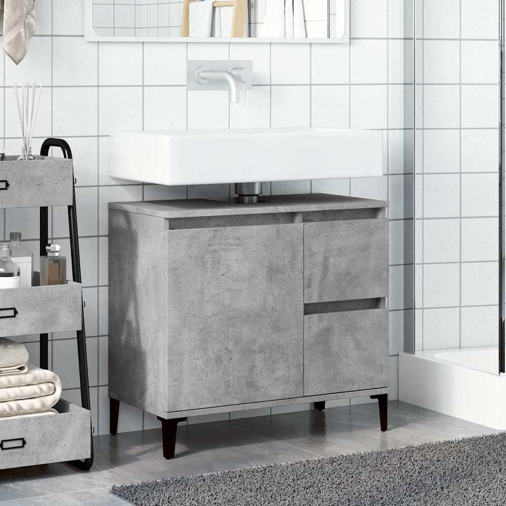 Mobile Lavabo da Bagno Grigio Rovere 65x33x60cm in Truciolato - homemem39