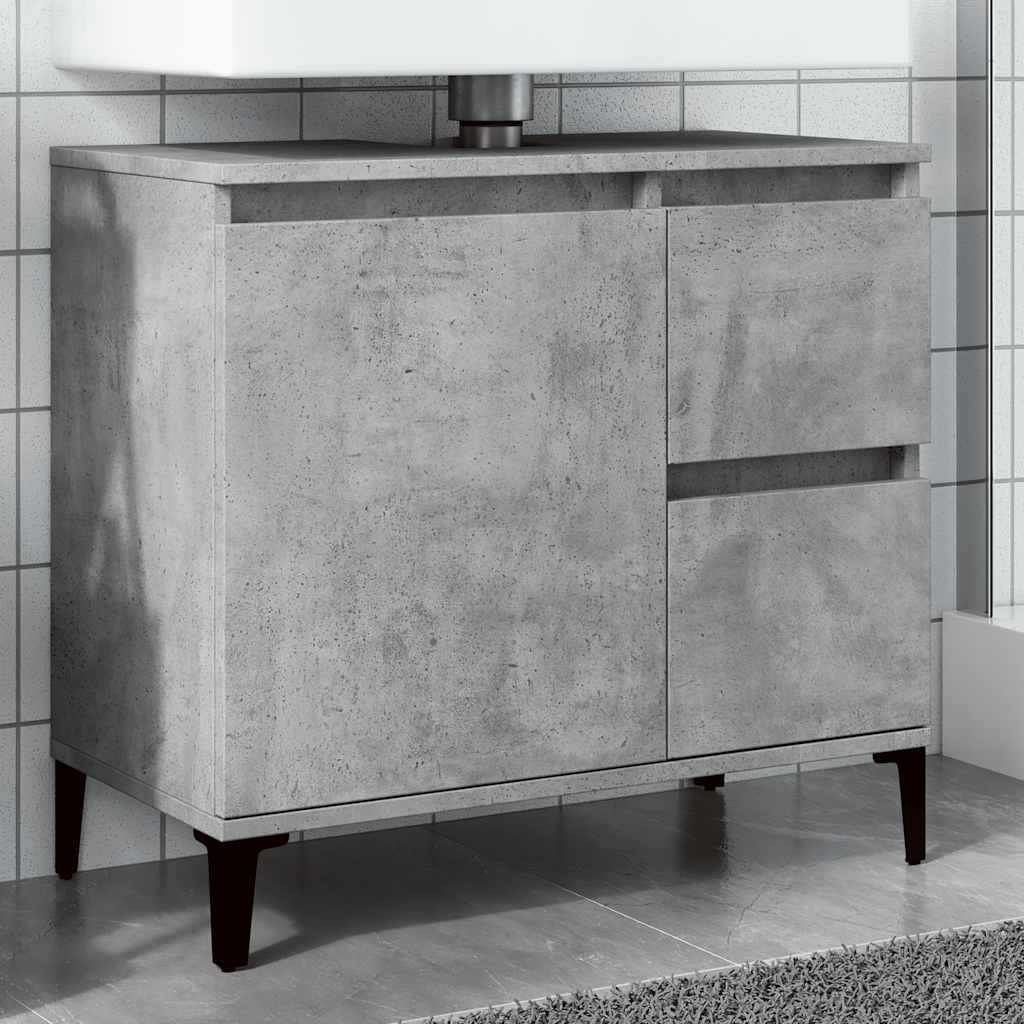 Mobile Lavabo da Bagno Grigio Rovere 65x33x60cm in Truciolato - homemem39