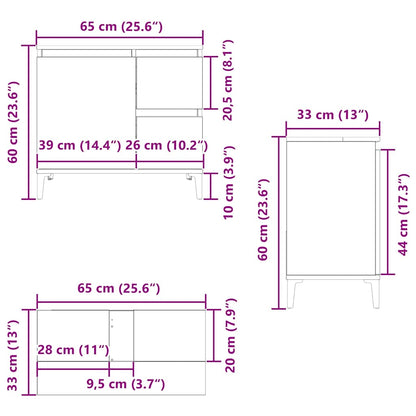 Mobile Sottolavabo Legno Antico 65x33x60 cm in Truciolato | homemem39