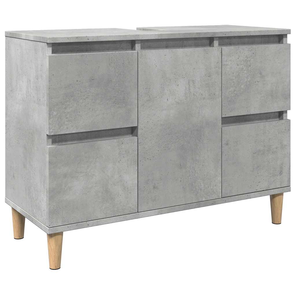 Mobile Lavabo Grigio Cemento 80x33x60 cm in Legno Multistrato | homemem39