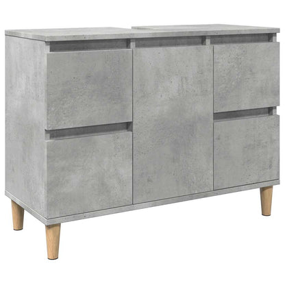Mobile Lavabo Grigio Cemento 80x33x60 cm in Legno Multistrato | homemem39
