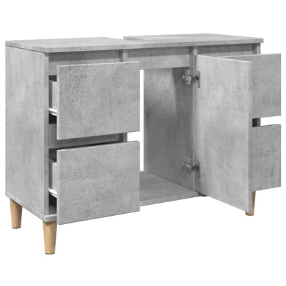 Mobile Lavabo Grigio Cemento 80x33x60 cm in Legno Multistrato | homemem39