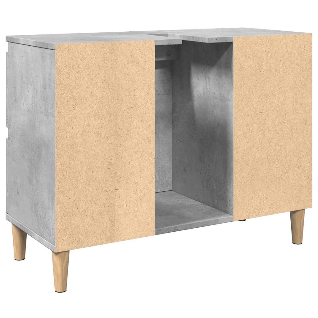 Mobile Lavabo Grigio Cemento 80x33x60 cm in Legno Multistrato | homemem39