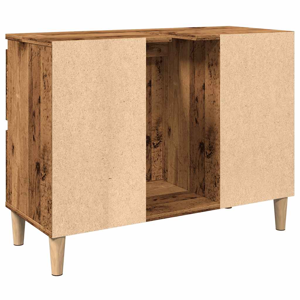 Mobile Lavabo Legno Antico 80x33x60 cm in Legno Multistrato | homemem39