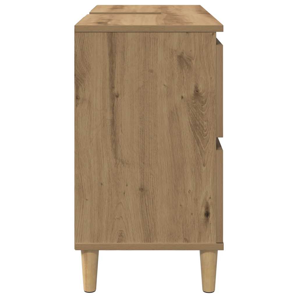 Mobile Lavabo Rovere Artigianale 80x33x60 cm Legno Multistrato