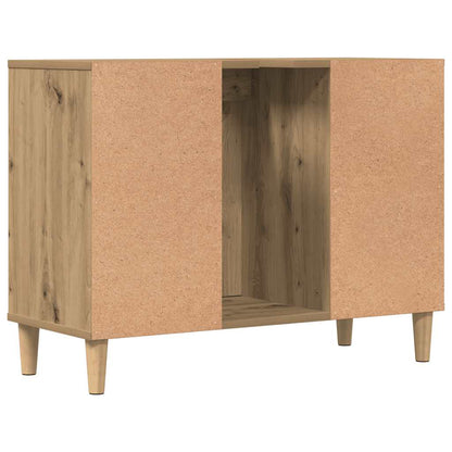 Mobile Lavabo Rovere Artigianale 80x33x60 cm Legno Multistrato