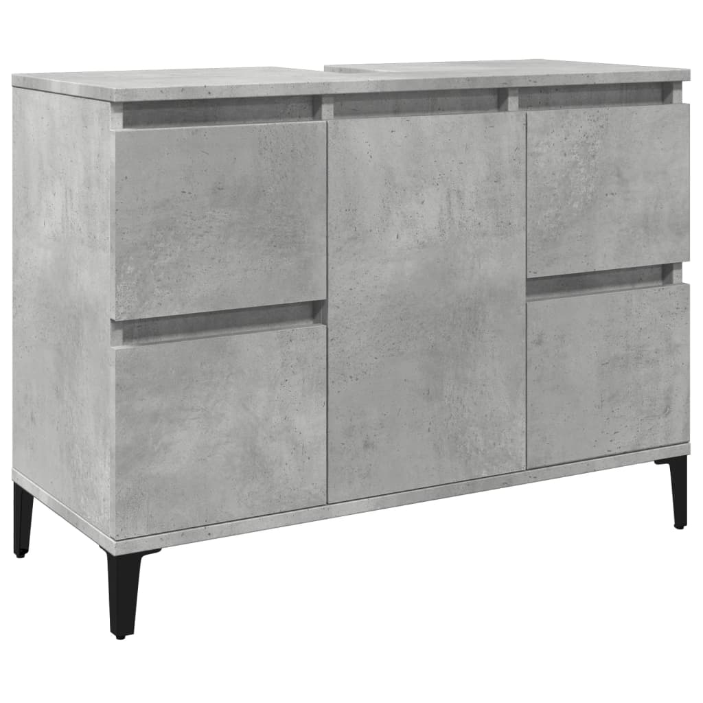 Mobile Lavabo Grigio Cemento 80x33x60 cm in Legno Multistrato | homemem39