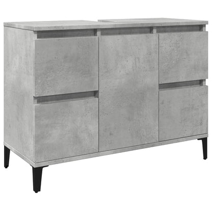 Mobile Lavabo Grigio Cemento 80x33x60 cm in Legno Multistrato | homemem39