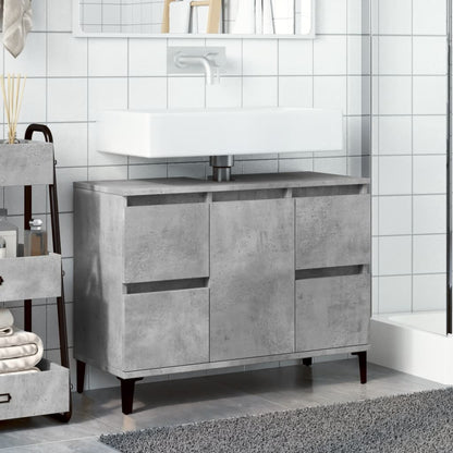 Mobile Lavabo Grigio Cemento 80x33x60 cm in Legno Multistrato | homemem39
