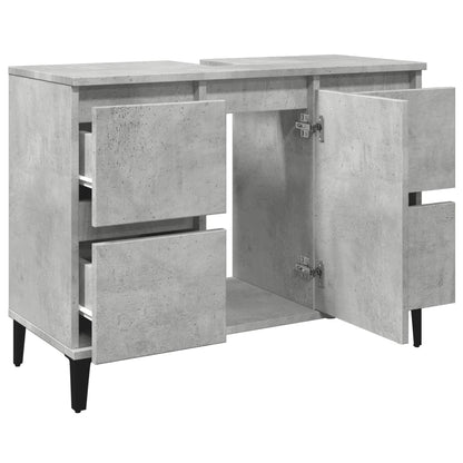 Mobile Lavabo Grigio Cemento 80x33x60 cm in Legno Multistrato | homemem39